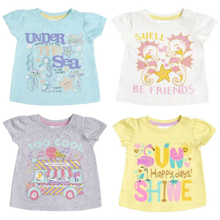 Picture of 11C138: 100% COTTON BABY GIRLS PRINTED T-SHIRTS (3-24 MONTHS
